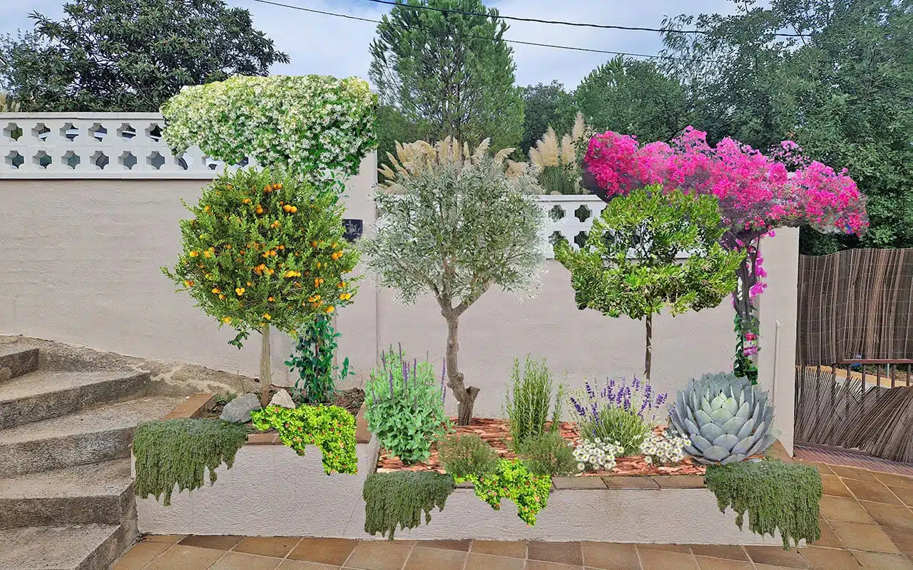 Fotomontaje del proyecto de paisajismo en Riells i Viabrea