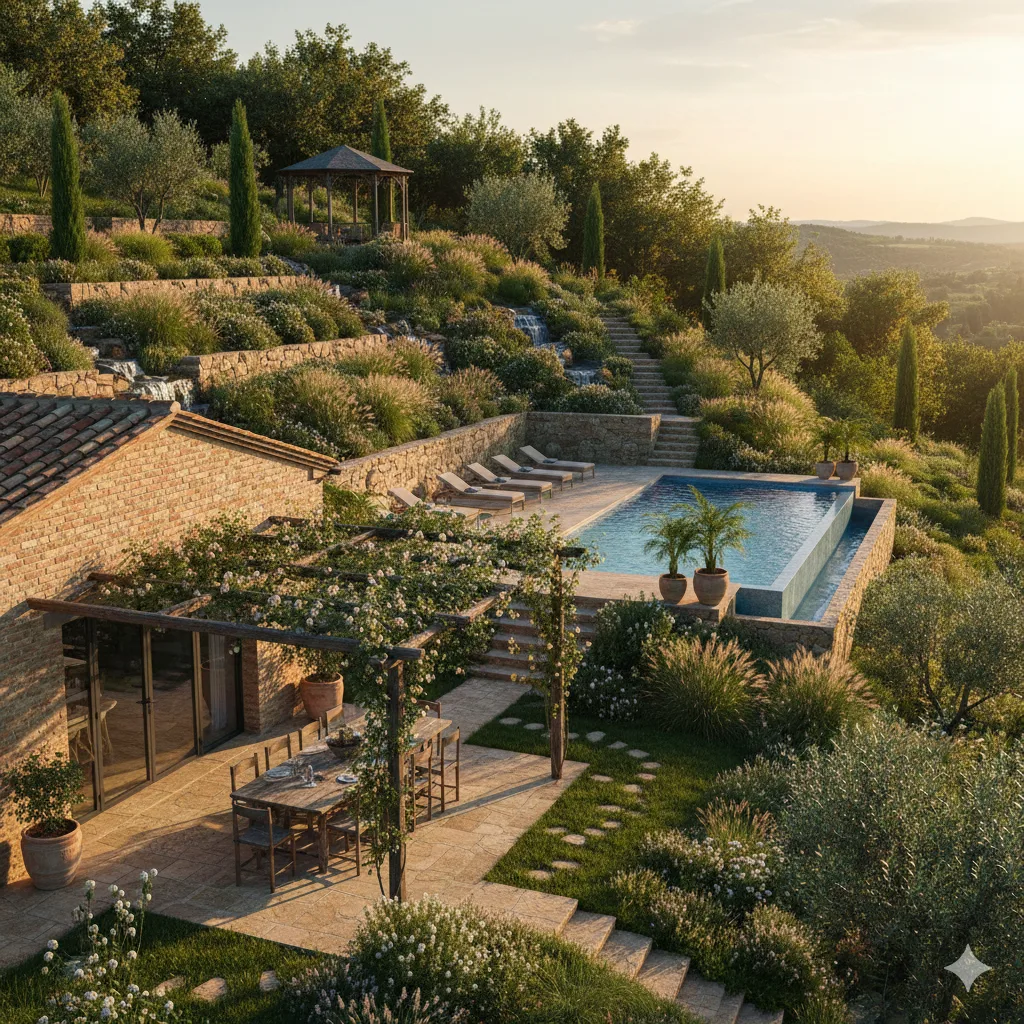 jardin desnivel ascendente