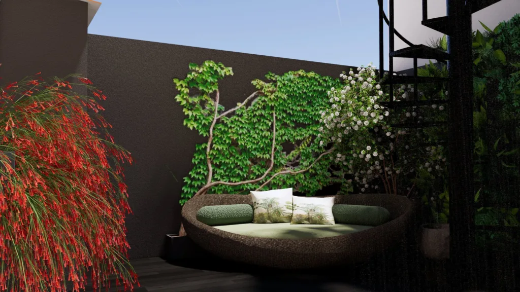 Este refugio biofílico es una verdadera urban jungle para desconexión completa.