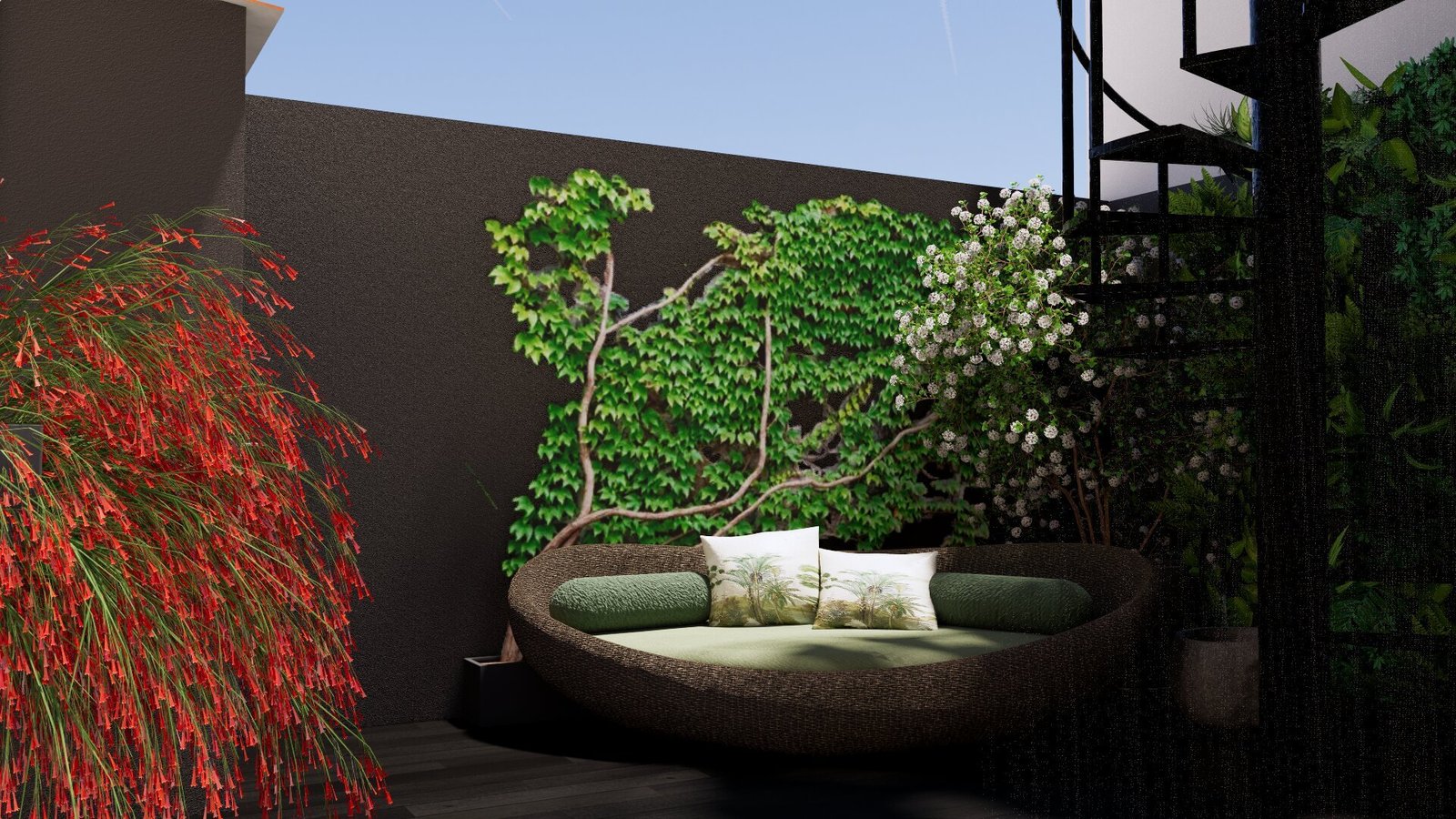 Este refugio biofílico es una verdadera urban jungle para desconexión completa.