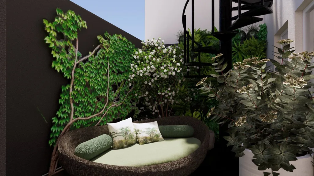 Este refugio biofílico es una verdadera urban jungle para desconexión completa.