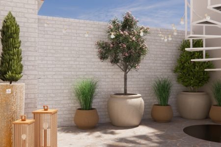 terraza rustico moderno en verano