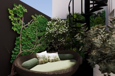 Este refugio biofílico es una verdadera urban jungle para desconexión completa.